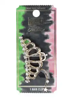 Walmart Justice Wicked Girls Tiara Hair Claw Clip with Charm Dangles, Gold offer