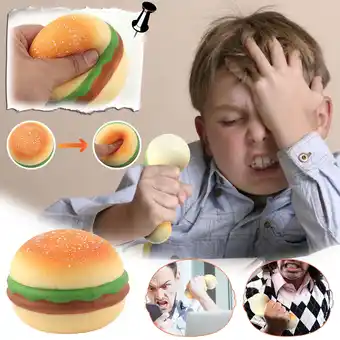 Walmart TPR Soft Plastic Simulation Food Vent Decompression Toy Burger Squeeze-Music offer