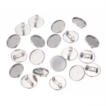 Walmart Eease 20Pcs Flat Round Brooch Pin DIY Safe Lock Breastpin Tray Accessories offer