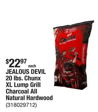 The Home Depot JEALOUS DEVIL 20 lbs. Chunx XL Lump Grill Charcoal All Natural Hardwood offer