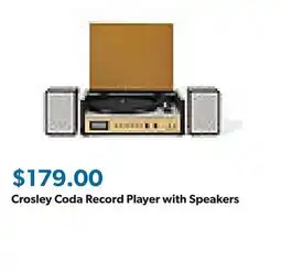 Sam's Club Crosley Coda Record Player with Speakers offer