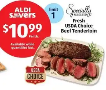 Aldi Fresh USDA Choice Beef Tenderloin offer