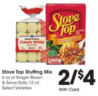 Kroger Stove Top Stuffing Mix offer