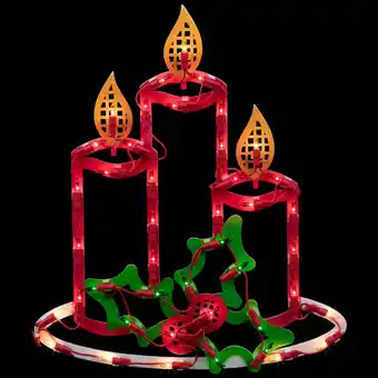 Walmart Northlight 16.5 Lighted Candles with Holly and Berry Christmas Window Silhouette offer