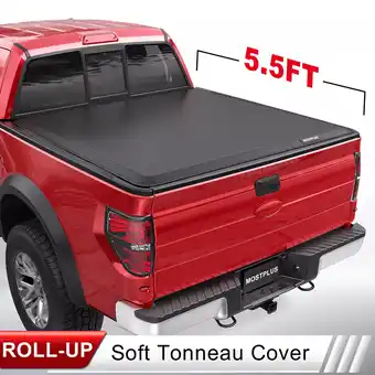 Walmart MOSTPLUS 5.5FT Soft Roll Up Truck Bed Tonneau Cover for 2009-2024 Ford F150 F-150 W/ LED offer