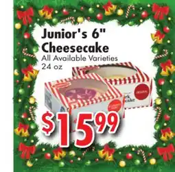 Ideal Food Basket Junior's 6 Cheesecake offer