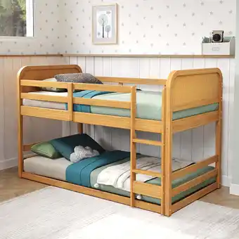 Walmart Pkolino Curva Rattan Twin Bunk Bed- FSC Certified Solid Pine Wood - Natural offer