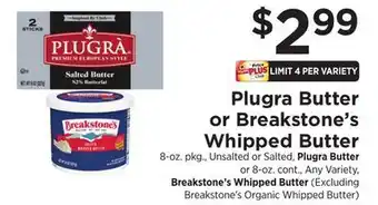 ShopRite Plugra Butter or Breakstone's Whipped Butter offer