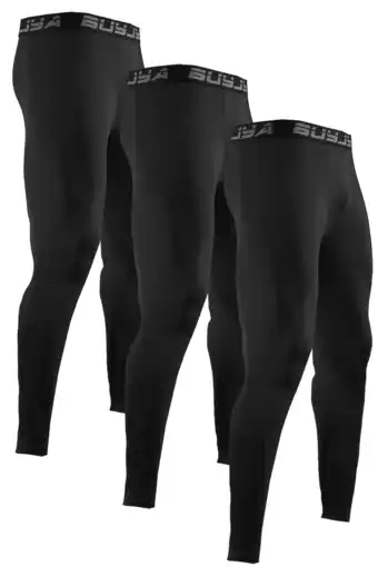 Walmart BUYJYA 3Pack Men's Compression Pants Gym Tights Mens Leggings for Sports Yoga Workout Clothes offer