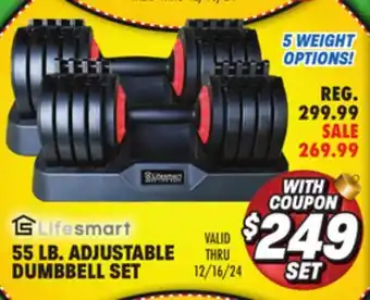 Big 5 Lifesmart 55 Lb. Adjustable Dumbbell Set offer