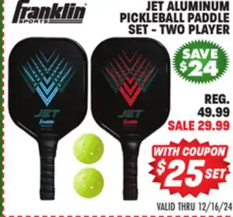 Big 5 Franklin Jet Aluminum Pickleball Paddle Set - 2 Player offer