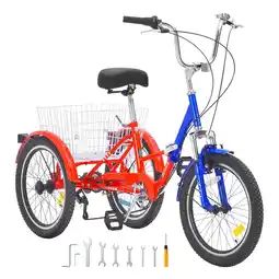 Walmart SKYSHALO 20 Folding Tricycle with Rear Carrying Basket and Maintenance Tools offer