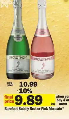 Meijer Barefoot Bubbly Brut or Pink Moscato offer