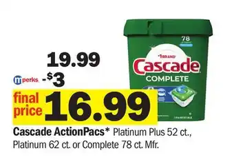 Meijer Cascade ActionPacs offer