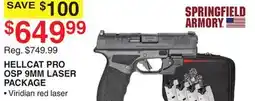 Dunham's Sports SPRINGFIELD HELLCAT PRO OSP 9MM LASER PACKAGE offer