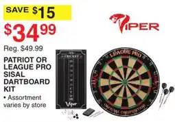 Dunham's Sports PATRIOT OR LEAGUE PRO SISAL DARTBOARD KIT offer