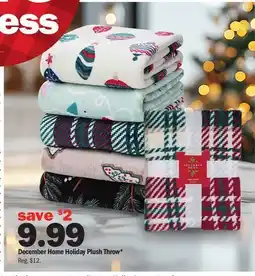 Meijer December Home Holiday Plush Throw offer