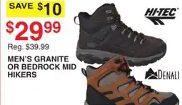 Dunham's Sports HI-TEC, DENALI MEN'S GRANITE OR BEDROCK MID HIKERS offer