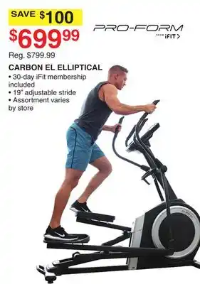 Dunham's Sports PRO FORM CARBON EL ELLIPTICAL offer