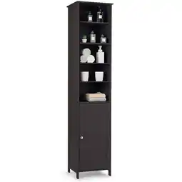 Walmart Costway 72'' Bathroom Tall Floor Storage Cabinet Freestand Shelving Display Brown offer