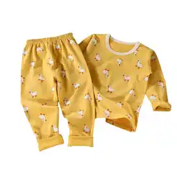 Walmart GPAECEAD Toddler Rayon from Bamboo Pajamas Sets,Baby Boy Girl Snug Fit Long Sleeve Sleepwear Yellow offer