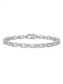 Walmart 7.35 Carat (Ctw) Green Quartz Bracelet in Sterling Silver with Diamond Accent (7 Inches) offer