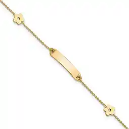 Walmart Primal Gold 14 Karat Yellow Gold ID with Flower Children's Bracelet offer