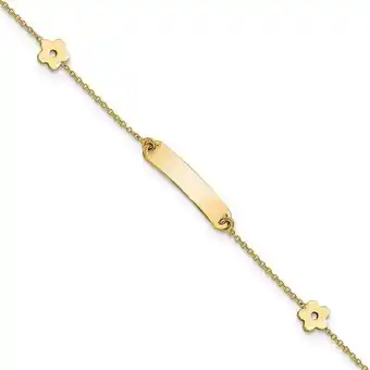 Walmart Primal Gold 14 Karat Yellow Gold ID with Flower Children's Bracelet offer