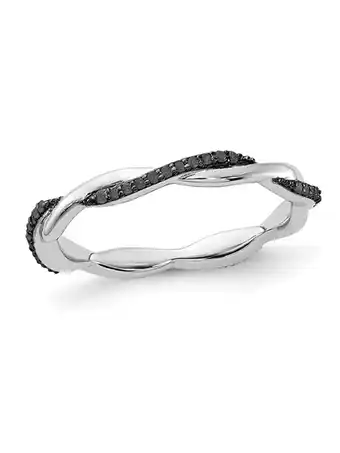 Walmart 1/6 Carat (Ctw) Black Diamond Twist Ring Band in Sterling Silver offer