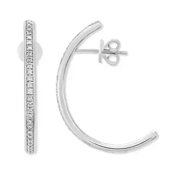 Walmart Araiya Sterling Silver Diamond Half Hoop Fashion Earrings for Women offer