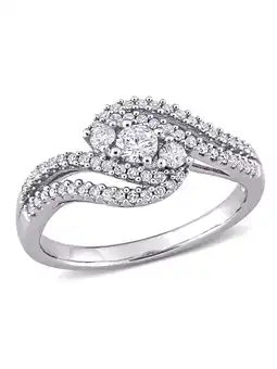 Walmart 1/2 Carat (Ctw H-I, I2-I3) Three-Stone Diamond Engagement Ring in 14K White Gold offer