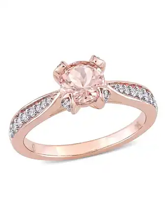 Walmart 3/4 Carat (Ctw) Morganite Engagement Ring in 14K Rose Pink Gold with Diamonds offer