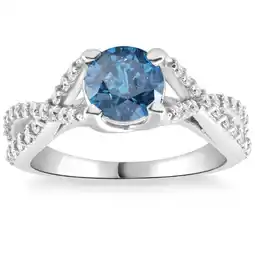 Walmart Pompeii 1 5/8Ct Blue & White Diamond Infinity Twist Engagement Ring White Gold Lab Grown offer