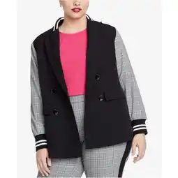 Walmart Rachel Roy Womens Peyton Blazer Jacket, Black, 0X offer