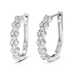 Walmart Vir Jewels 1/4 CTTW Lab Grown Diamond Hoop Earrings 925 Sterling Silver Prong 3/4 Inch offer