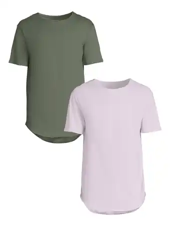 Walmart No Boundaries Men's and Big Men's Elongated Tees, 2-Pack, Sizes XS-5XL offer