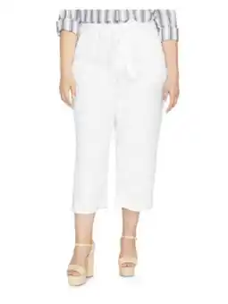 Walmart SANCTUARY Womens White Pocketed Zippered Cropped Tie Belt Pleated Sheer Wide Leg Pants Plus 20W offer