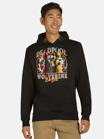 Walmart Deadpool and Wolverine Men's & Big Men's Best Bubs Graphic Hooded Sweatshirt, Sizes S-3XL offer