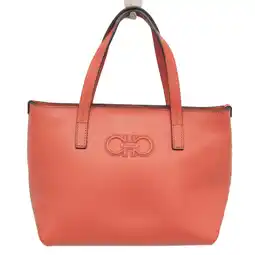 Walmart Pre-Owned Salvatore Ferragamo Gancini FJ-21 B095 Women's Leather Handbag Orange Red (Good) offer