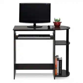 Walmart Furinno Engineered Wood Simplistic Computer Desk in Dark Brown/Black offer