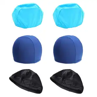 Walmart 6Pcs Unisex Swim Hats Lightweight Swimming Hats Polyester Swim Caps Elastic Caps offer