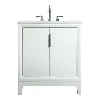 Walmart Water Creation Elizabeth 30 Wood Single Bathroom Vanity in White/Chrome offer