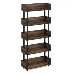 Walmart Furinno 22222WN Turn-N-Tube 5-Tier Toolless Freestanding Multipurposes Display Rack, Walnut offer