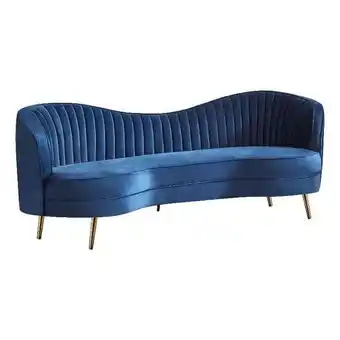 Walmart 84 in. Chad Curved Bean Sofa, Gold & Royal Blue offer