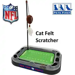 Walmart NFL New York Giants Cat Scratcher Toy with Catnip Plush & Feather Cat and Kitty Toy offer