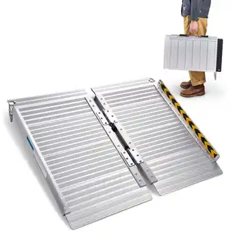 Walmart 2 Ft Aluminum Wheelchair Ramp Folding Mobility Scooter Anti-slip 600 Lbs Steps offer