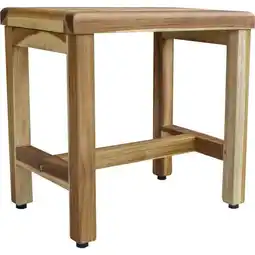 Walmart Compact Rectangular Teak Shower or Outdoor Bench in Natural Finish offer