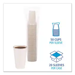 Walmart Boardwalk Disposable Paper Hot Cups, 16 oz, White, 20 Cups/Sleeve, 50 Sleeves/Carton offer