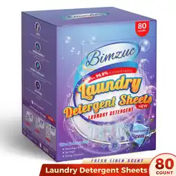 Walmart BIMZUC 80 Laundry Detergent Sheets up to 160 Loads, Travel Laundry Detergent- Fresh Linen Scent offer