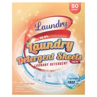 Walmart BIMZUC Laundry Detergent Sheets, 80 Sheets, Up to 160 Loads, Fresh Linen Scent, Unscented offer